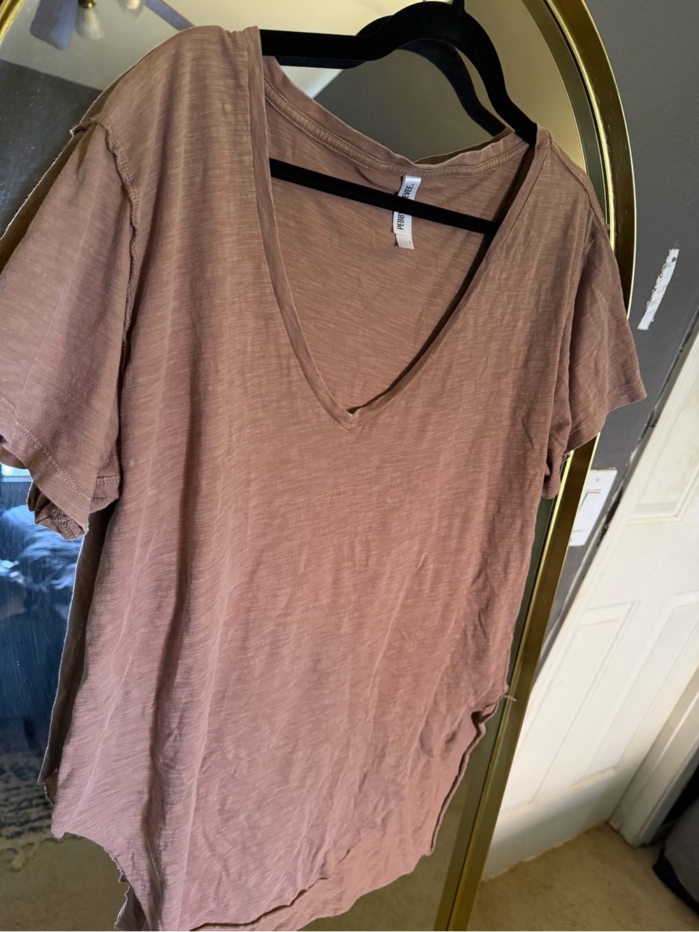 Pebby Forevee Everyday V-Neck Short Sleeve Top - Dusty Rose